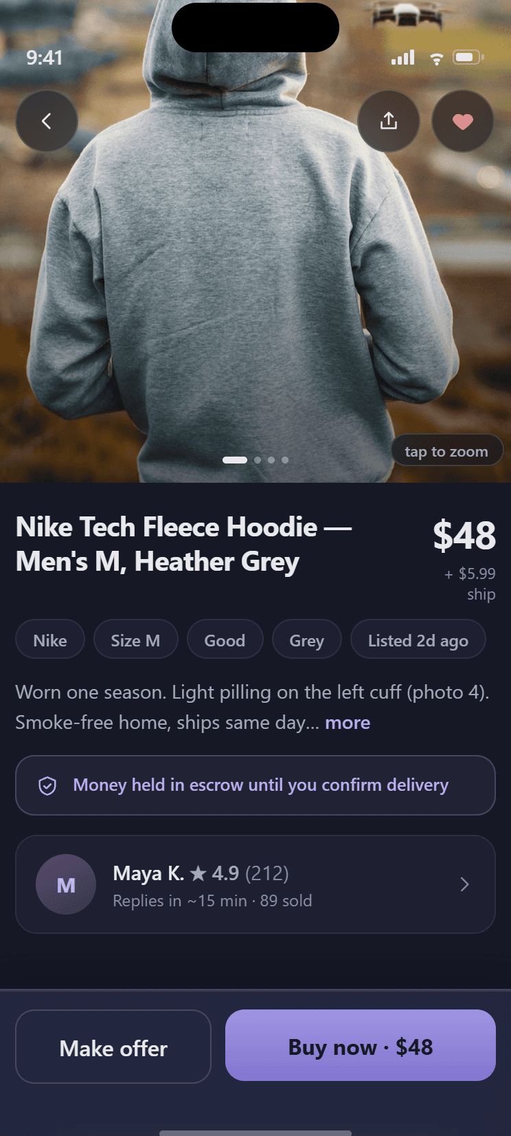 Kidsterr listing page — the item live for sale